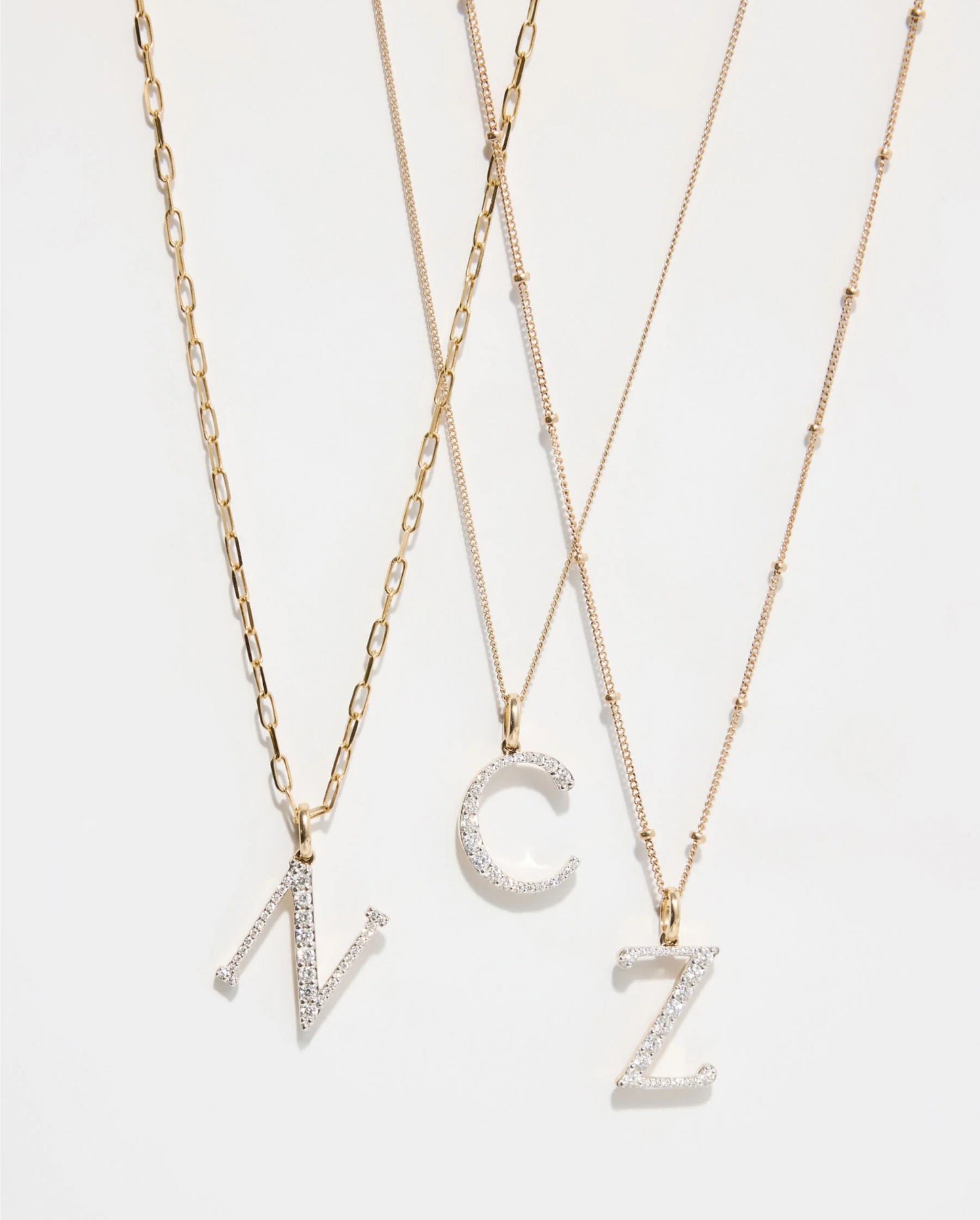 Large Diamond Initial Pendant