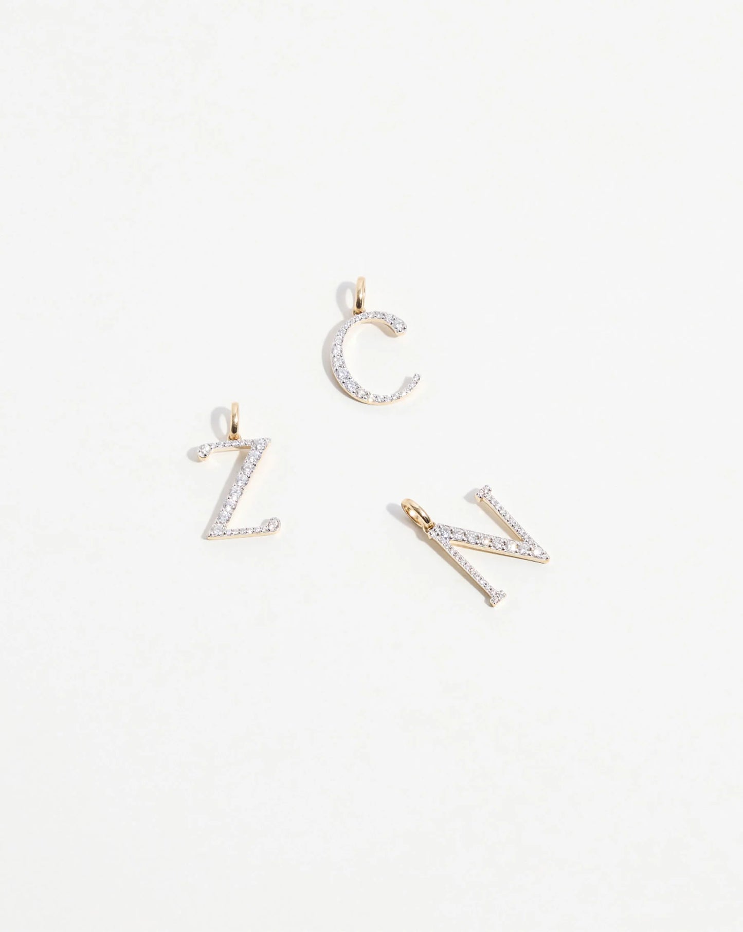 Large Diamond Initial Pendant