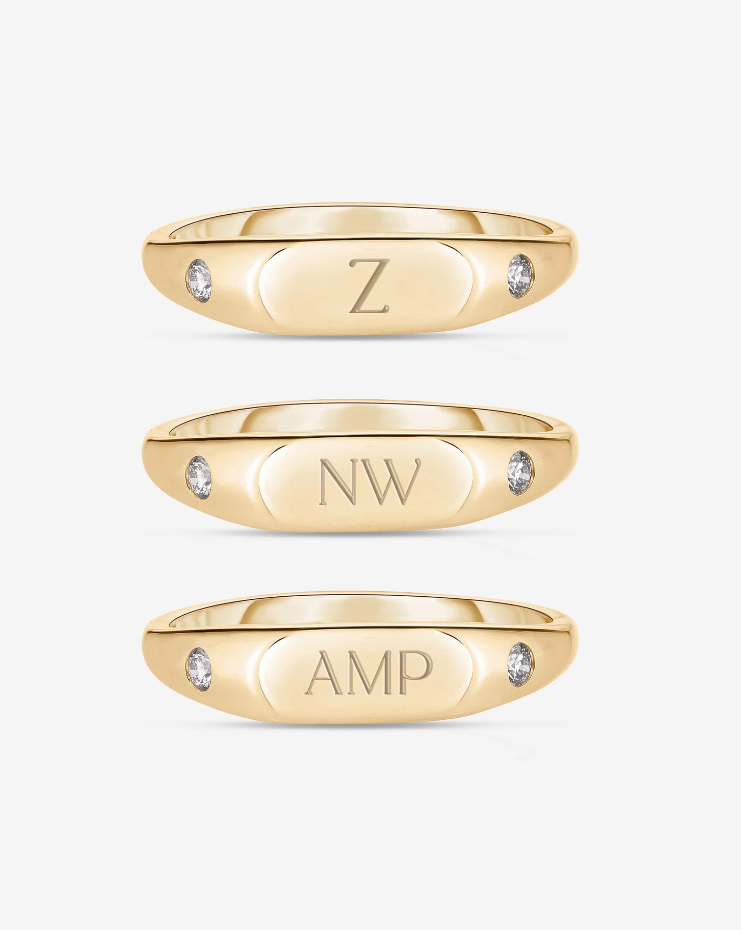 Duo Diamond Signet Ring