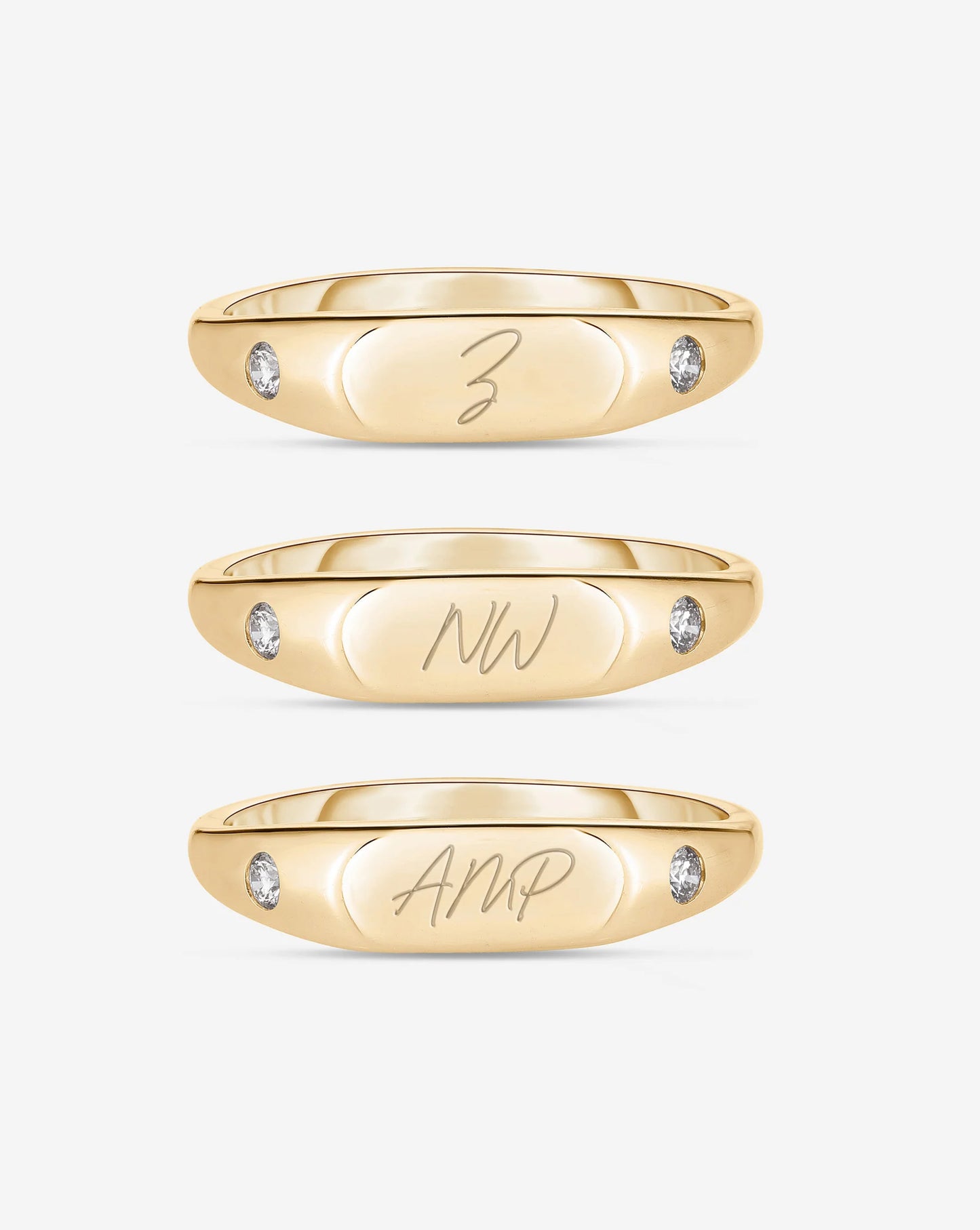 Duo Diamond Signet Ring