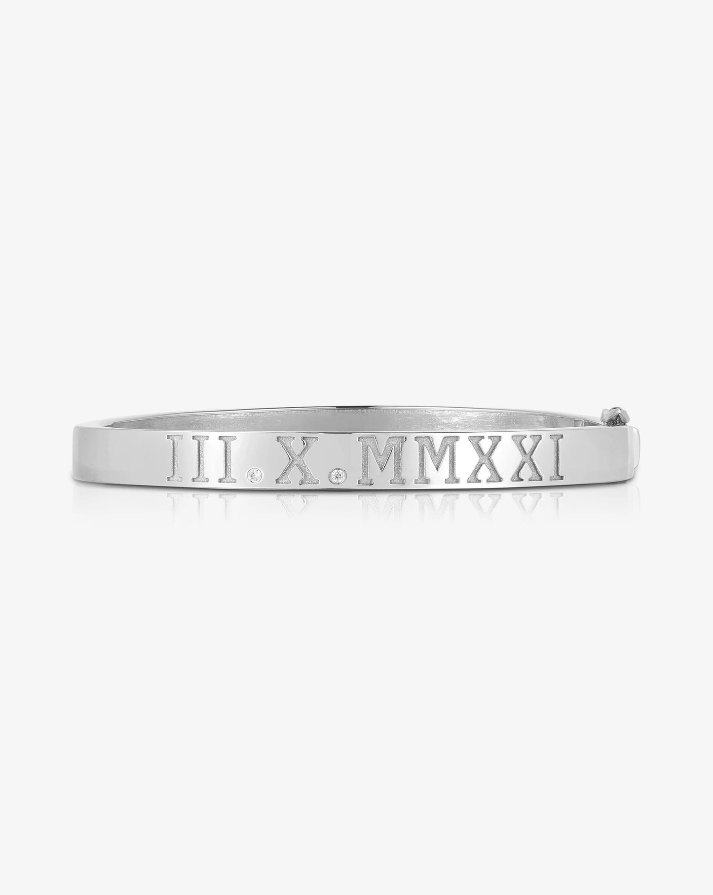 Personalized Roman Numeral + Diamond Bangle