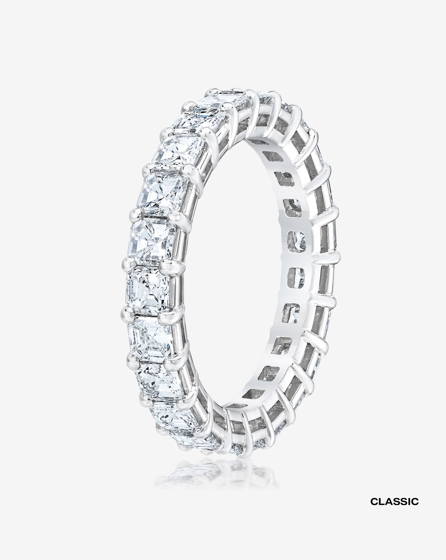 Lab Grown Asscher Diamond Eternity Band