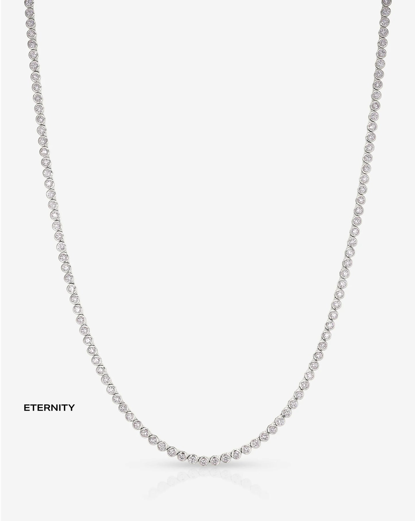 Bezel Mini Diamond Tennis Necklace