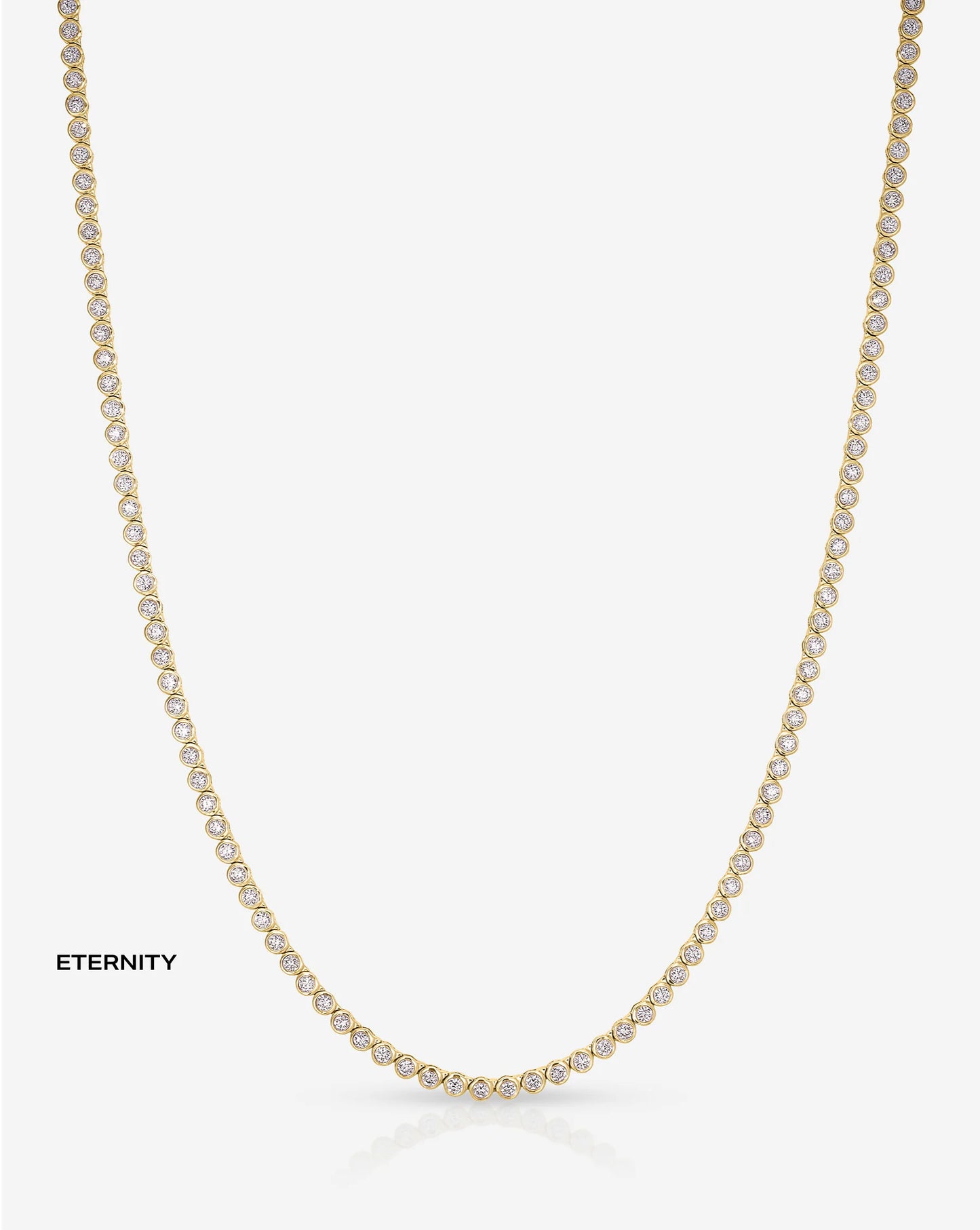 Bezel Mini Diamond Tennis Necklace