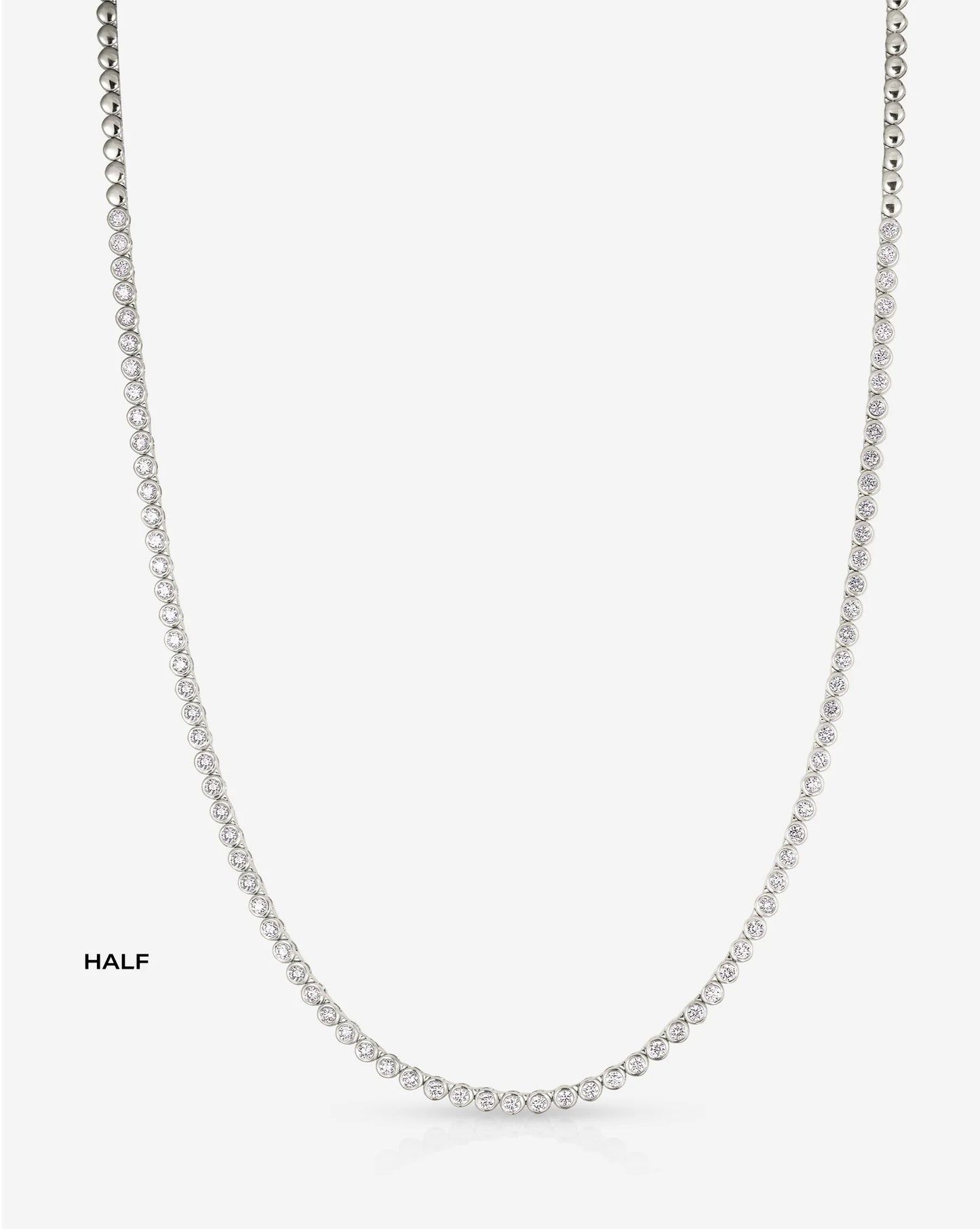 Bezel Mini Diamond Tennis Necklace