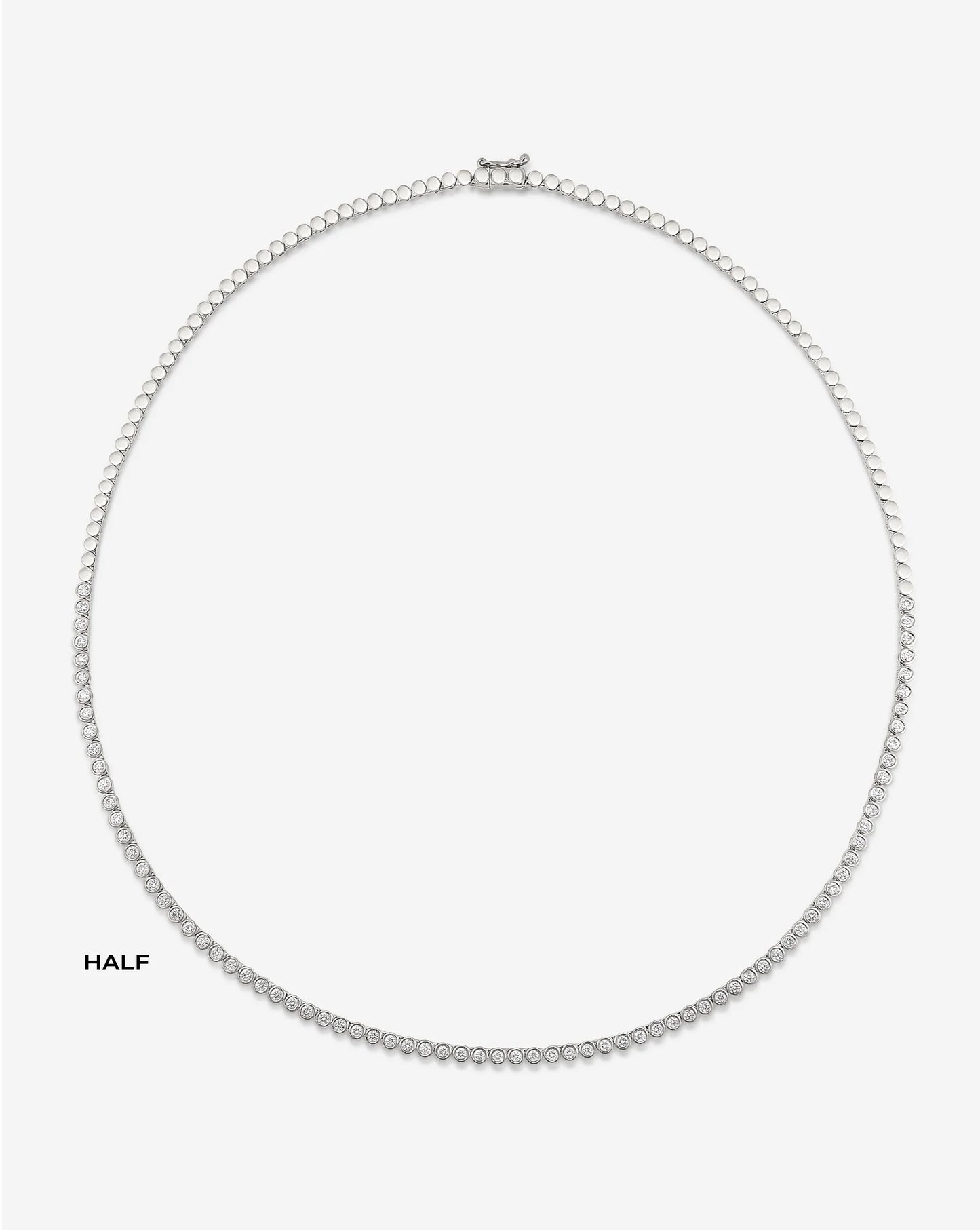 Bezel Mini Diamond Tennis Necklace