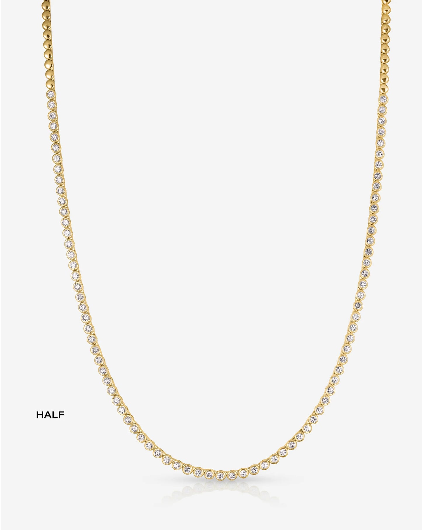 Bezel Mini Diamond Tennis Necklace