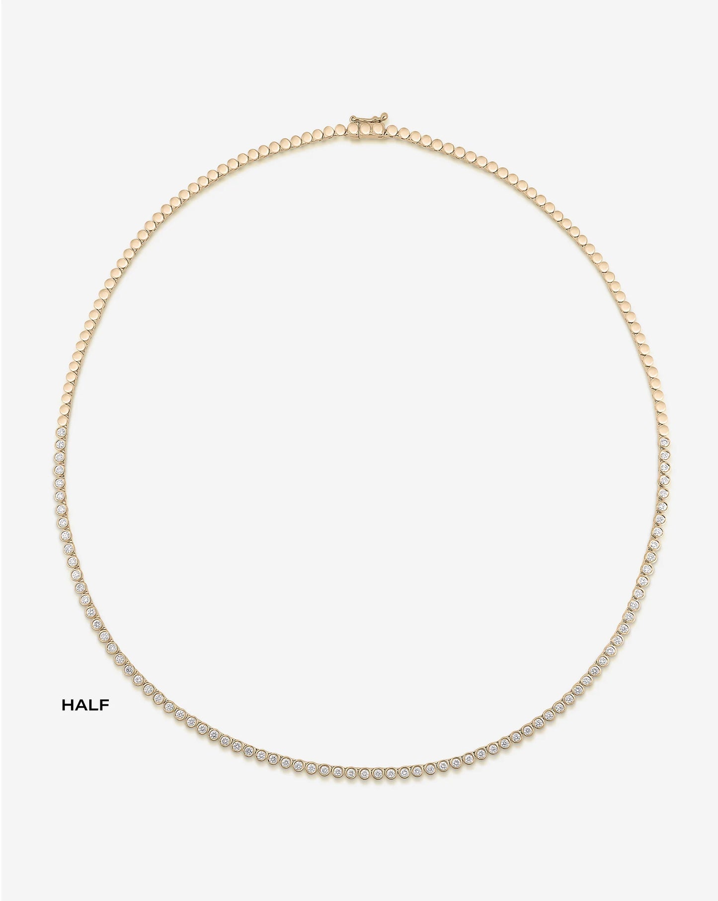 Bezel Mini Diamond Tennis Necklace