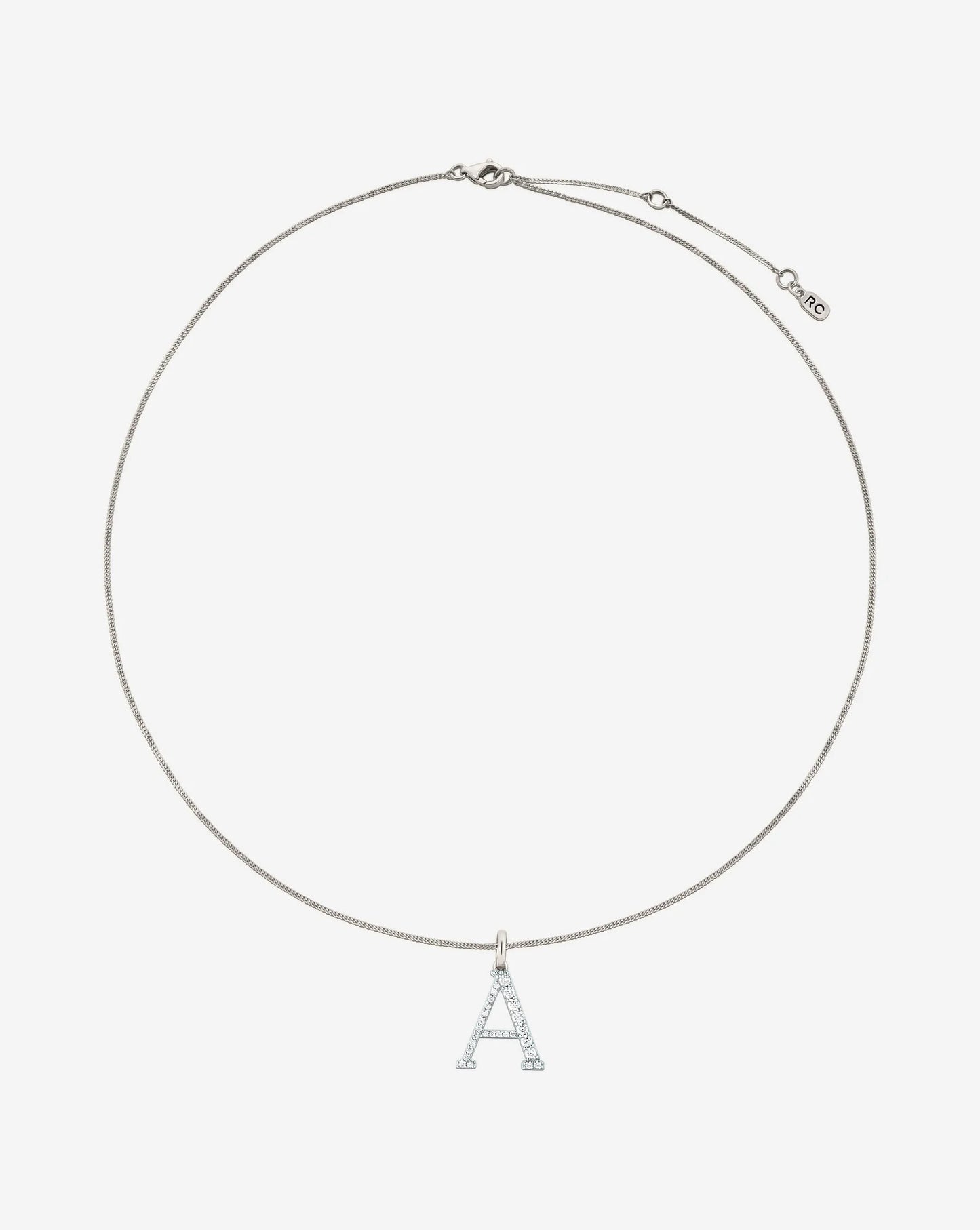 Large Diamond Initial Pendant Necklace