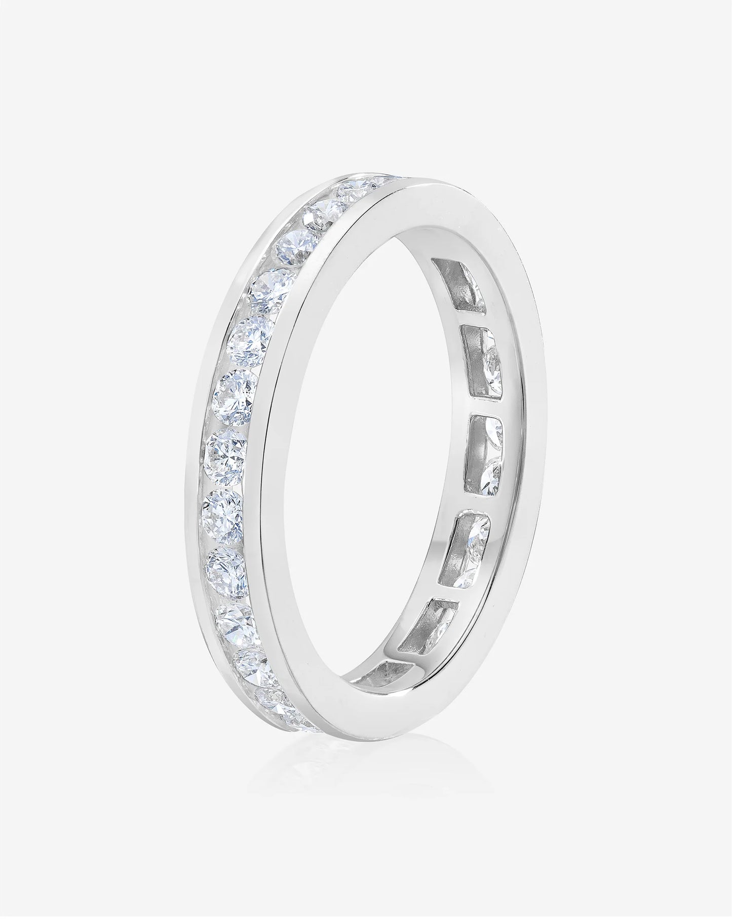Round Diamond Channel Set Eternity Band
