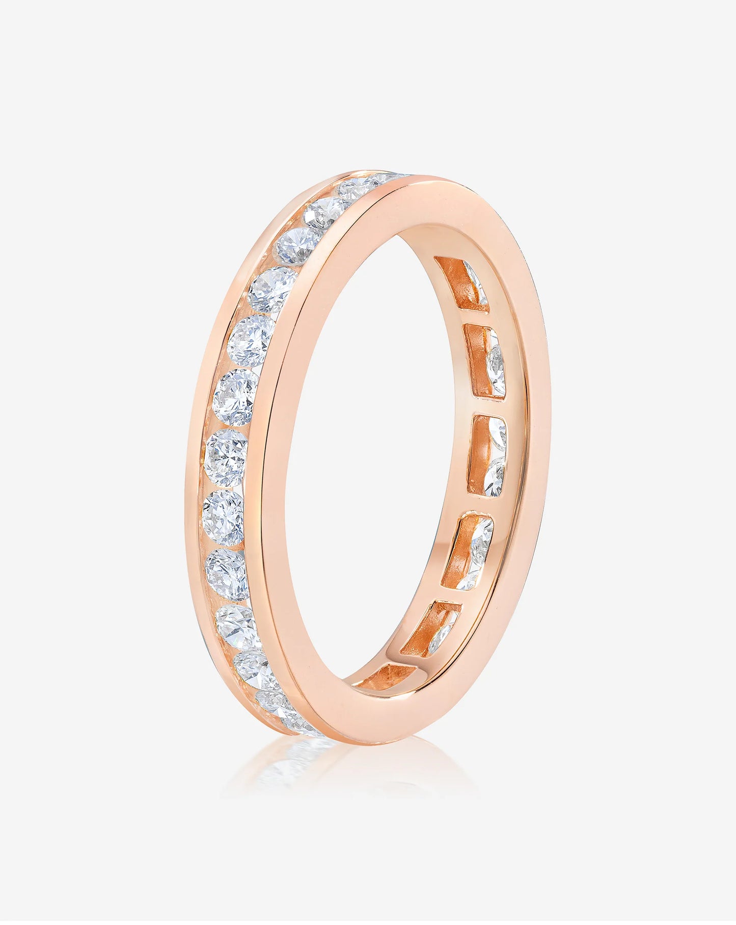 Round Diamond Channel Set Eternity Band