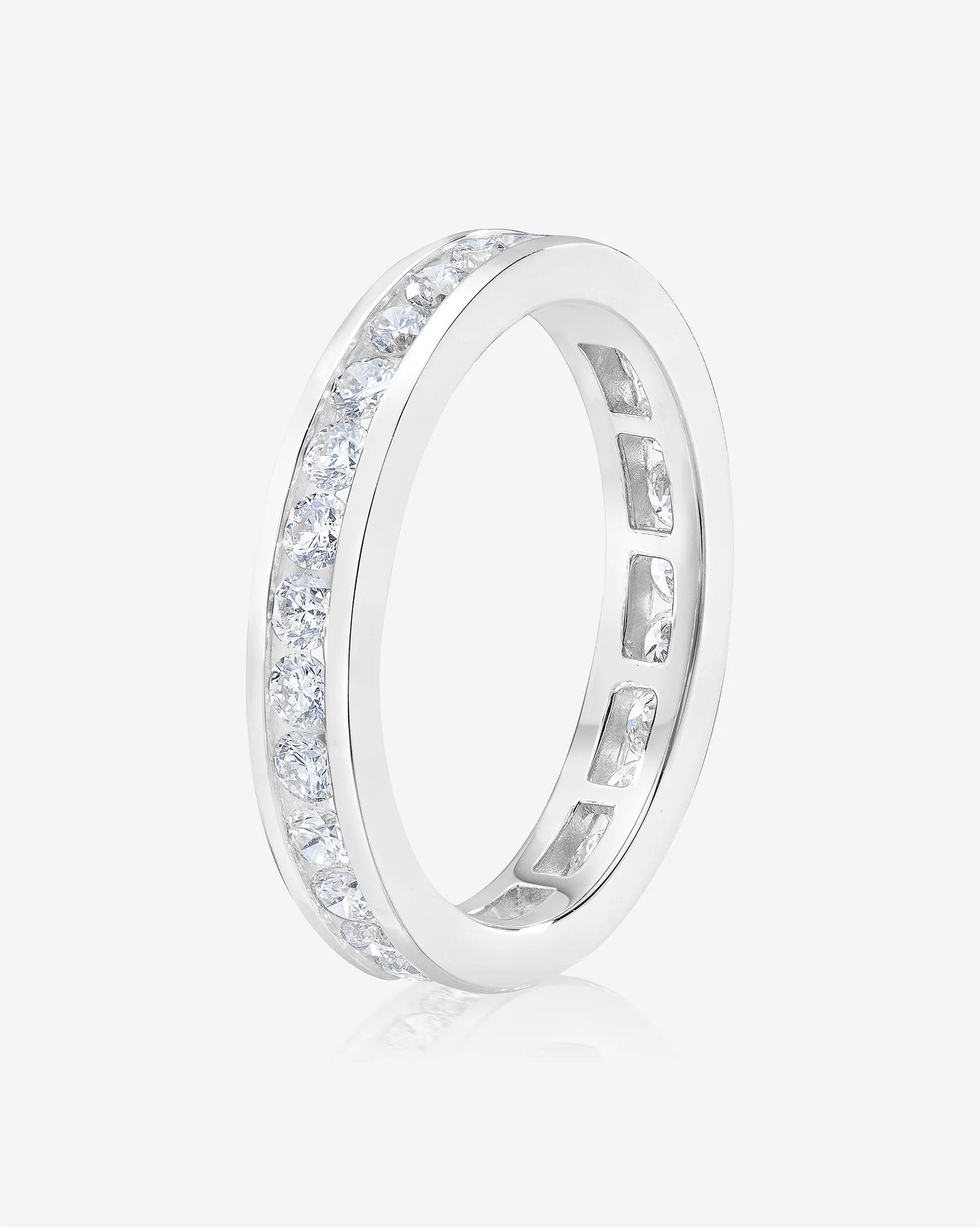 Round Diamond Channel Set Eternity Band