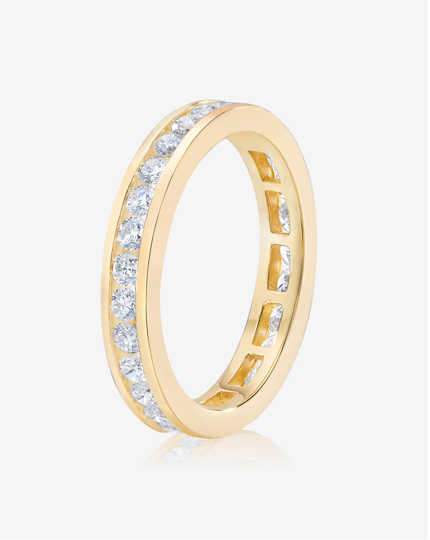 Round Diamond Channel Set Eternity Band
