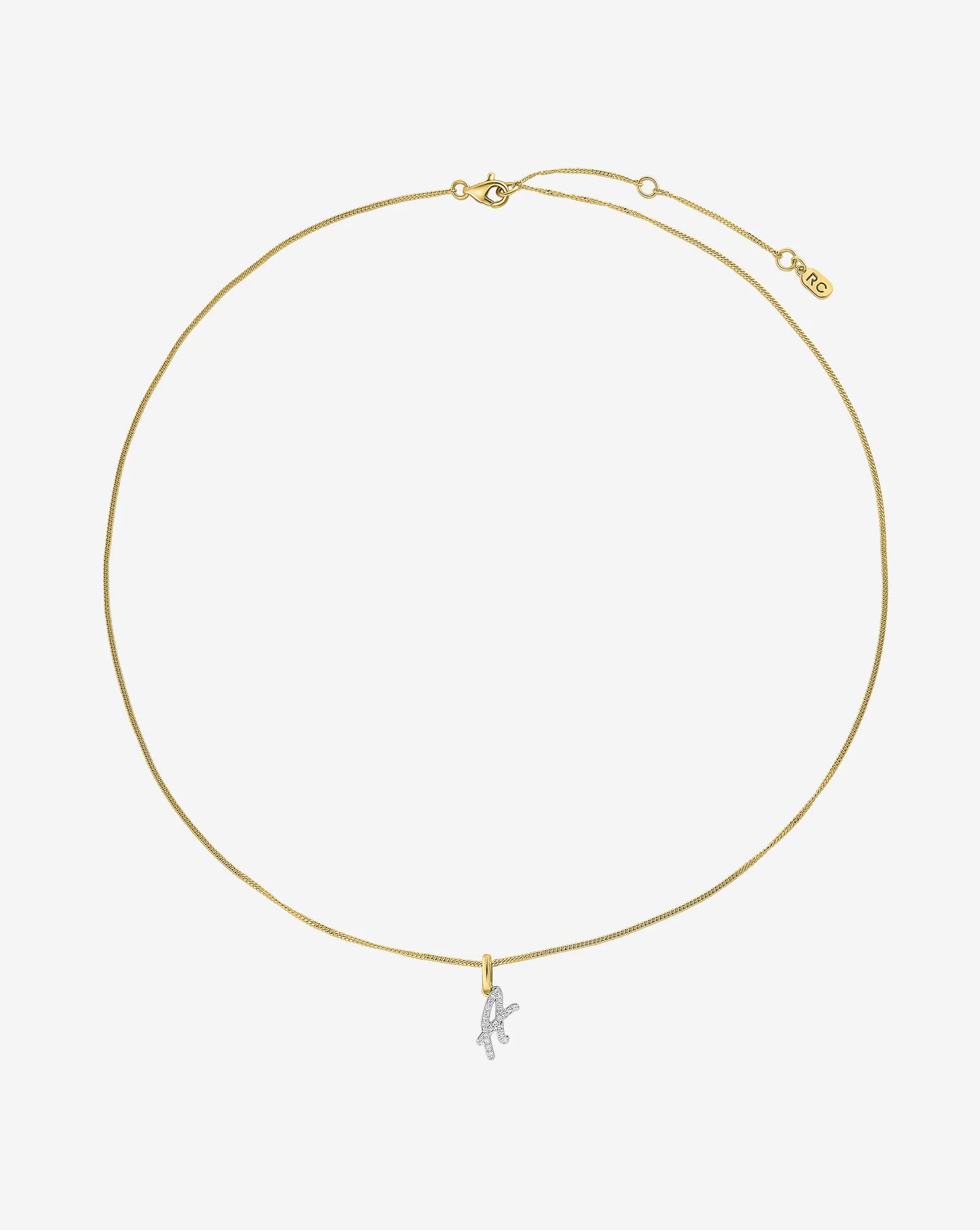 Diamond Script Initial Necklace