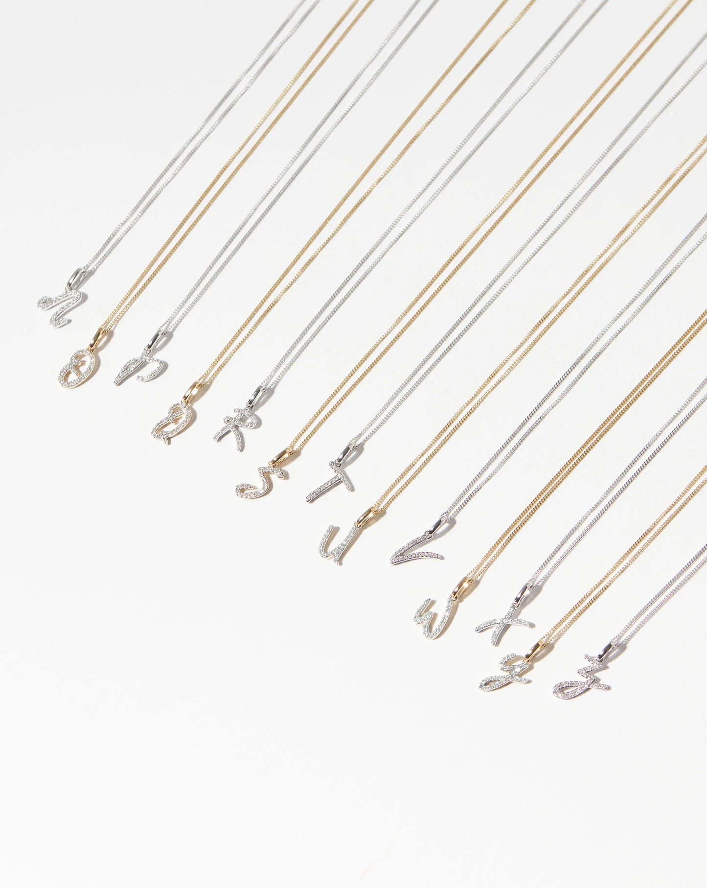 Diamond Script Initial Necklace