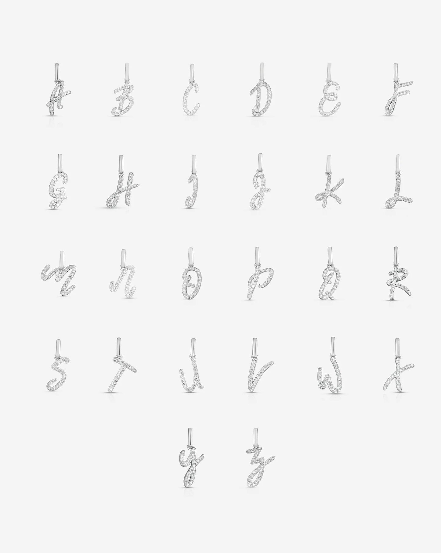 Diamond Script Initial Pendant